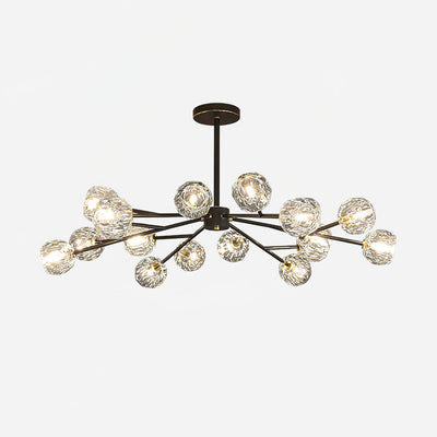 Thalyn Pendant Lamp Crystal Ball Brass Cluster
