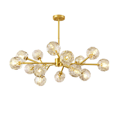 Thalyn Pendant Lamp Crystal Ball Brass Cluster