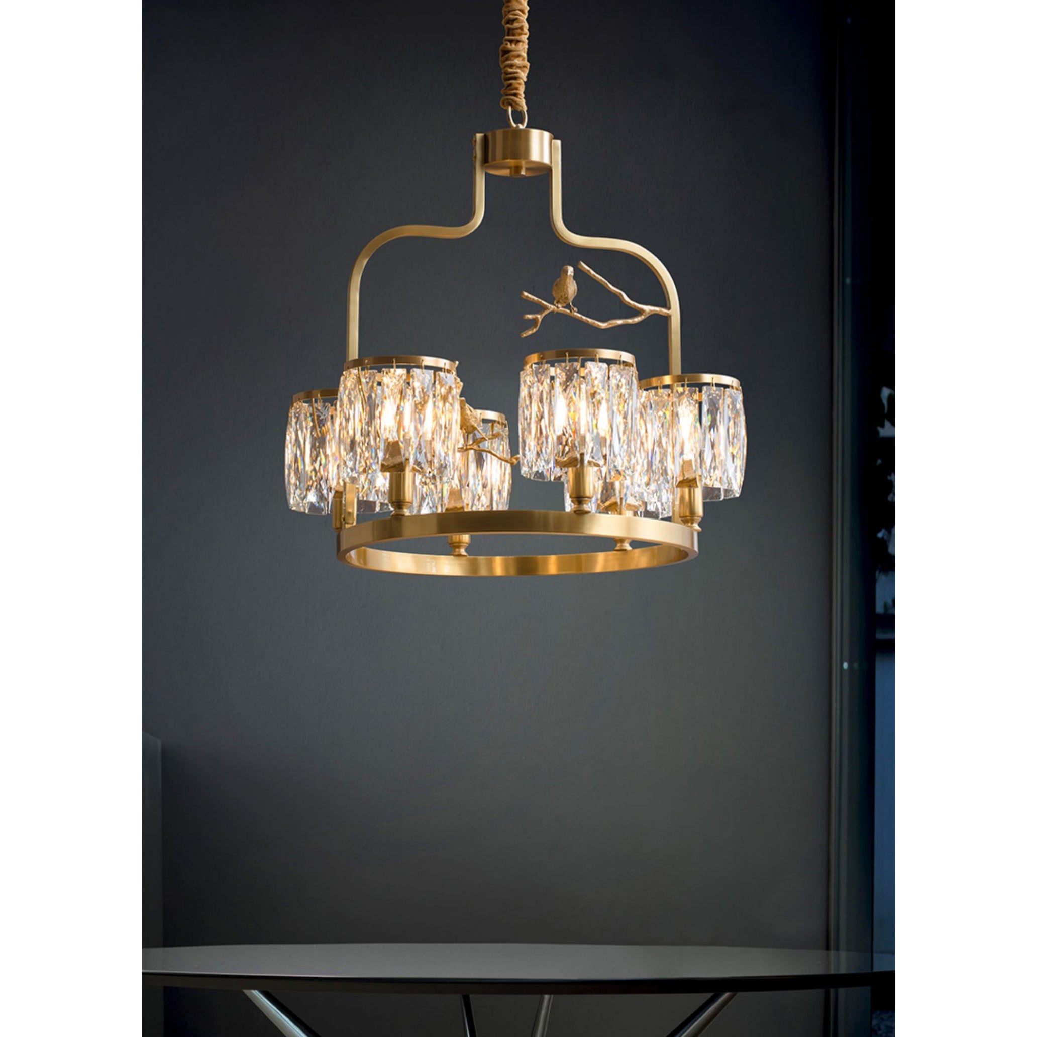 Briarmere Crystal Bird Chandelier