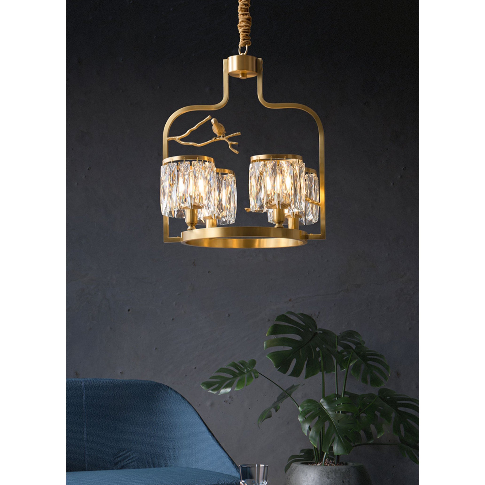 Briarmere Crystal Bird Chandelier