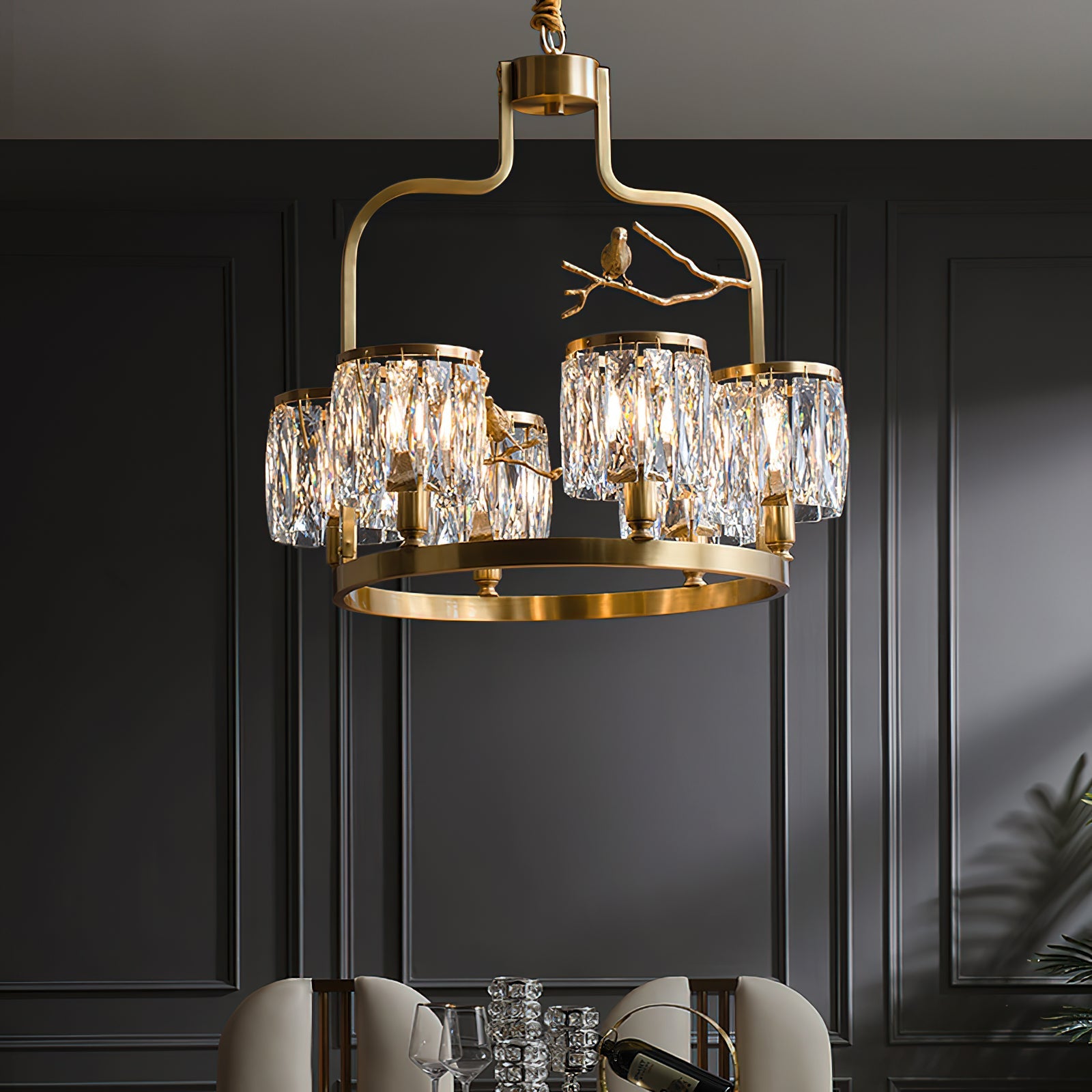 Briarmere Crystal Bird Chandelier