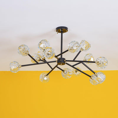 Thalyn Pendant Lamp Crystal Ball Brass Cluster