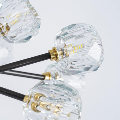 Thalyn Pendant Lamp Crystal Ball Brass Cluster