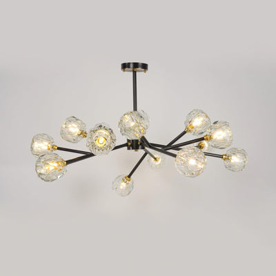 Thalyn Pendant Lamp Crystal Ball Brass Cluster