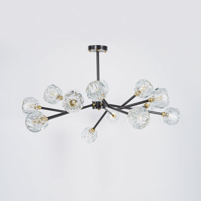 Thalyn Pendant Lamp Crystal Ball Brass Cluster