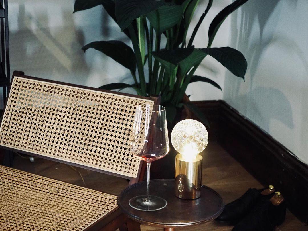 Lyrician Brass Glass Industrial Table Lamp