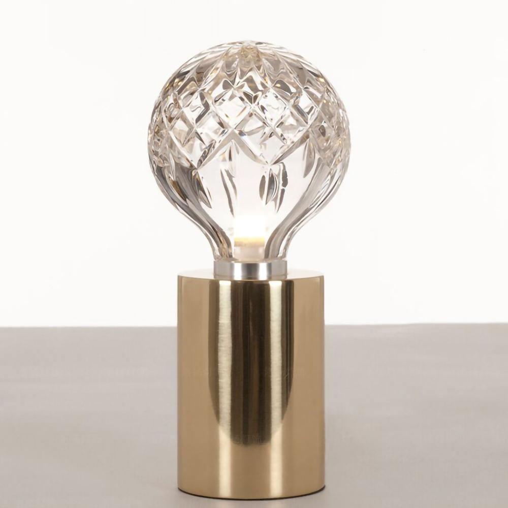 Lyrician Brass Glass Industrial Table Lamp