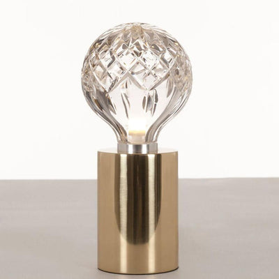 Lyrician Brass Glass Industrial Table Lamp
