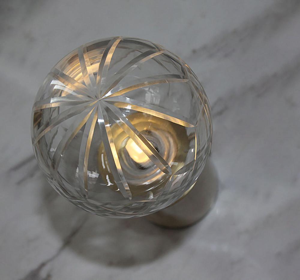 Lyrician Brass Glass Industrial Table Lamp