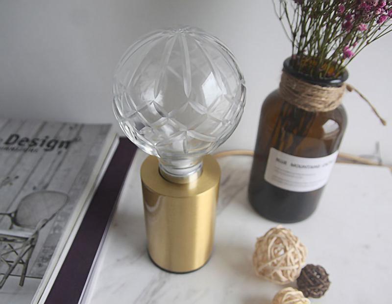 Lyrician Brass Glass Industrial Table Lamp