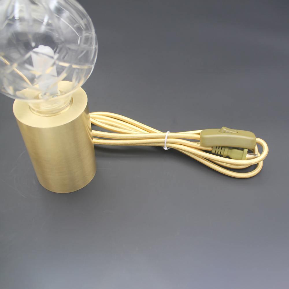 Lyrician Brass Glass Industrial Table Lamp