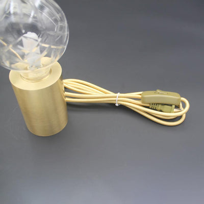 Lyrician Brass Glass Industrial Table Lamp
