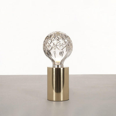 Lyrician Brass Glass Industrial Table Lamp