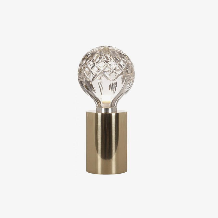 Lyrician Brass Glass Industrial Table Lamp