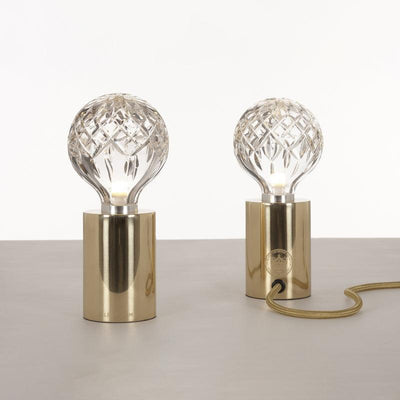 Lyrician Brass Glass Industrial Table Lamp