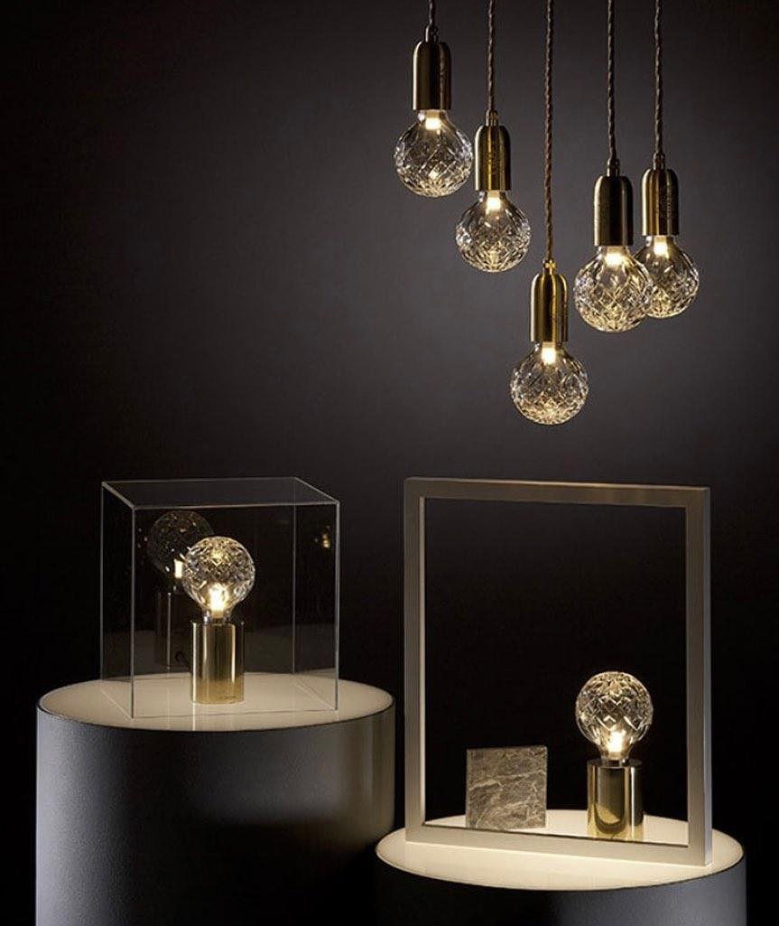 Lyrician Brass Glass Industrial Table Lamp
