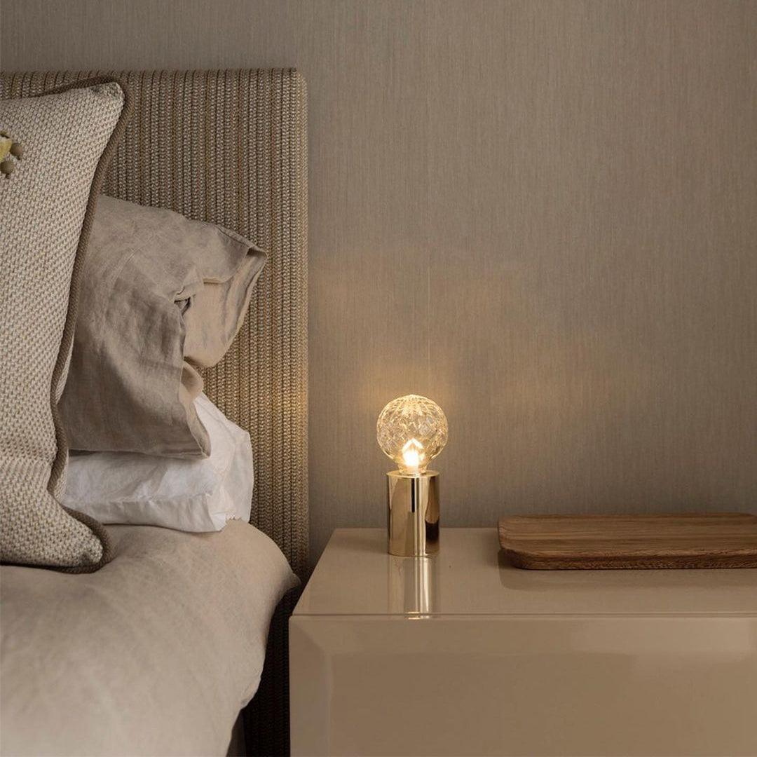 Lyrician Brass Glass Industrial Table Lamp