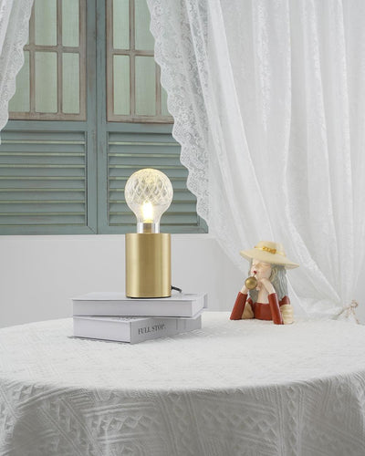 Lyrician Brass Glass Industrial Table Lamp