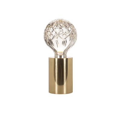 Lyrician Brass Glass Industrial Table Lamp