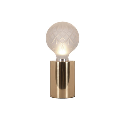 Lyrician Brass Glass Industrial Table Lamp