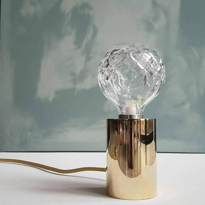 Lyrician Brass Glass Industrial Table Lamp