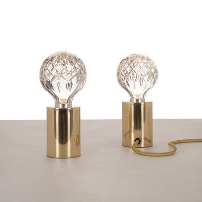 Lyrician Brass Glass Industrial Table Lamp