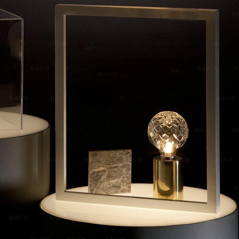 Lyrician Brass Glass Industrial Table Lamp