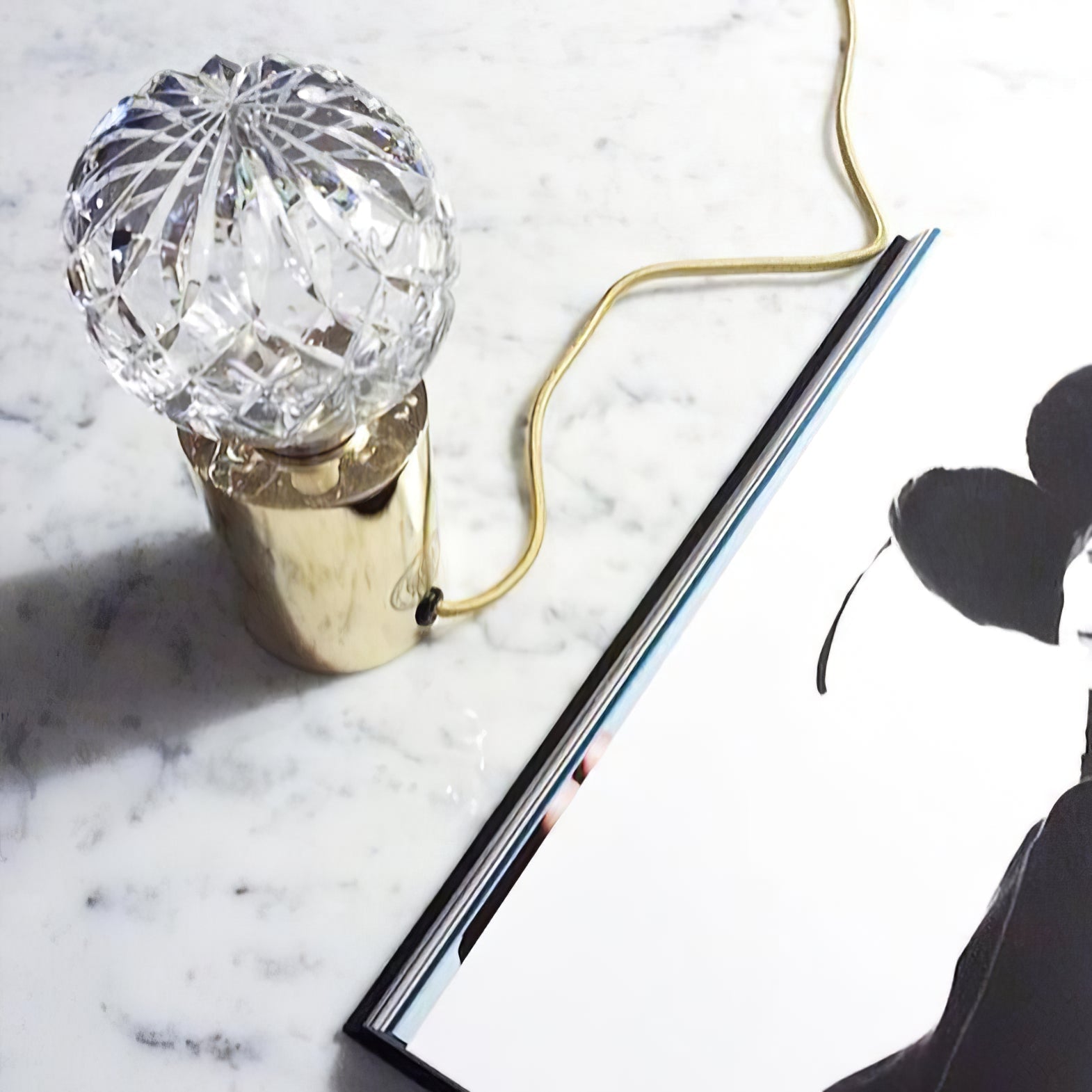 Lyrician Brass Glass Industrial Table Lamp