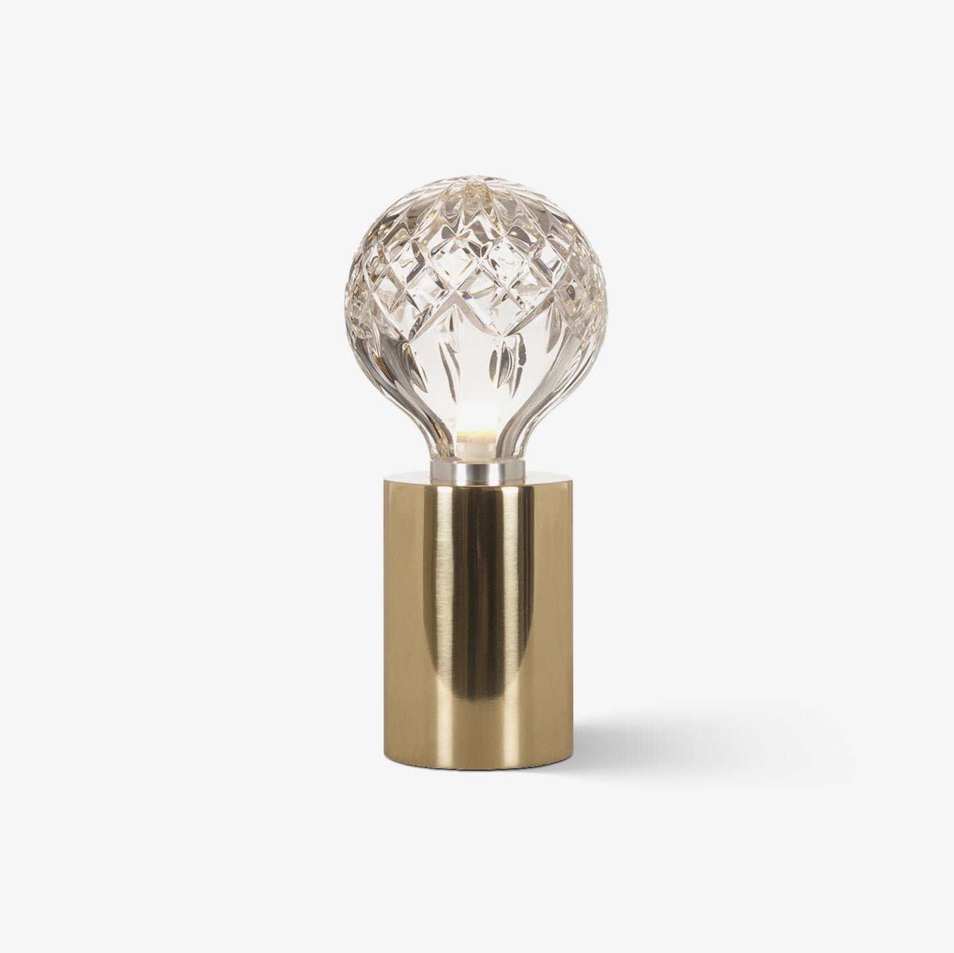 Lyrician Brass Glass Industrial Table Lamp