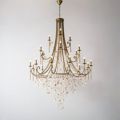 Sorvexa Chandelier Luxury Shell Crystal Retro