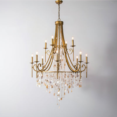 Sorvexa Chandelier Luxury Shell Crystal Retro