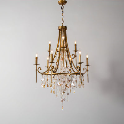 Sorvexa Chandelier Luxury Shell Crystal Retro
