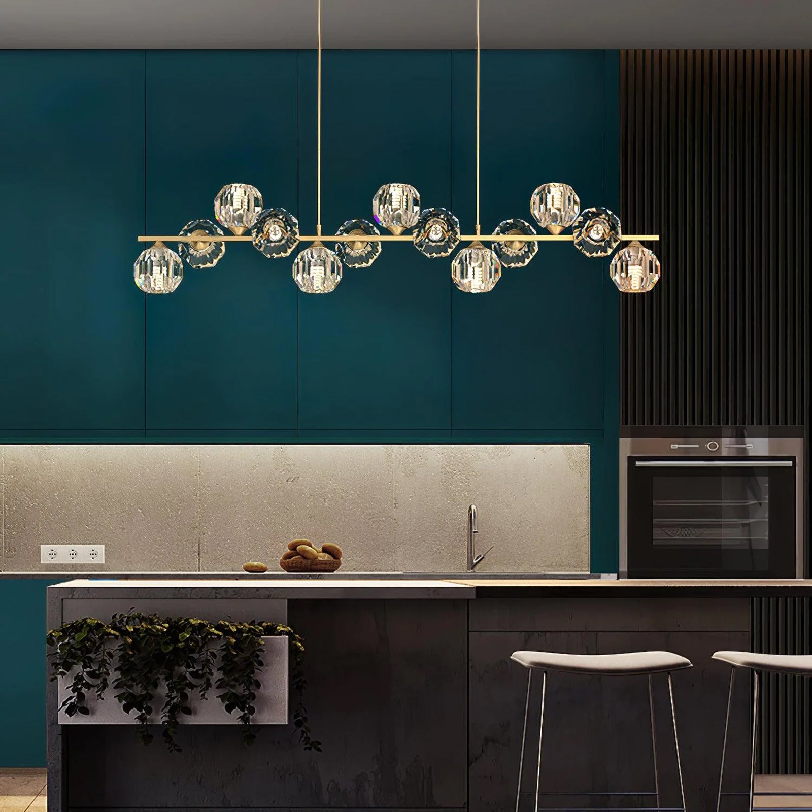 Celisella Crystal Glass Ball Chandelier