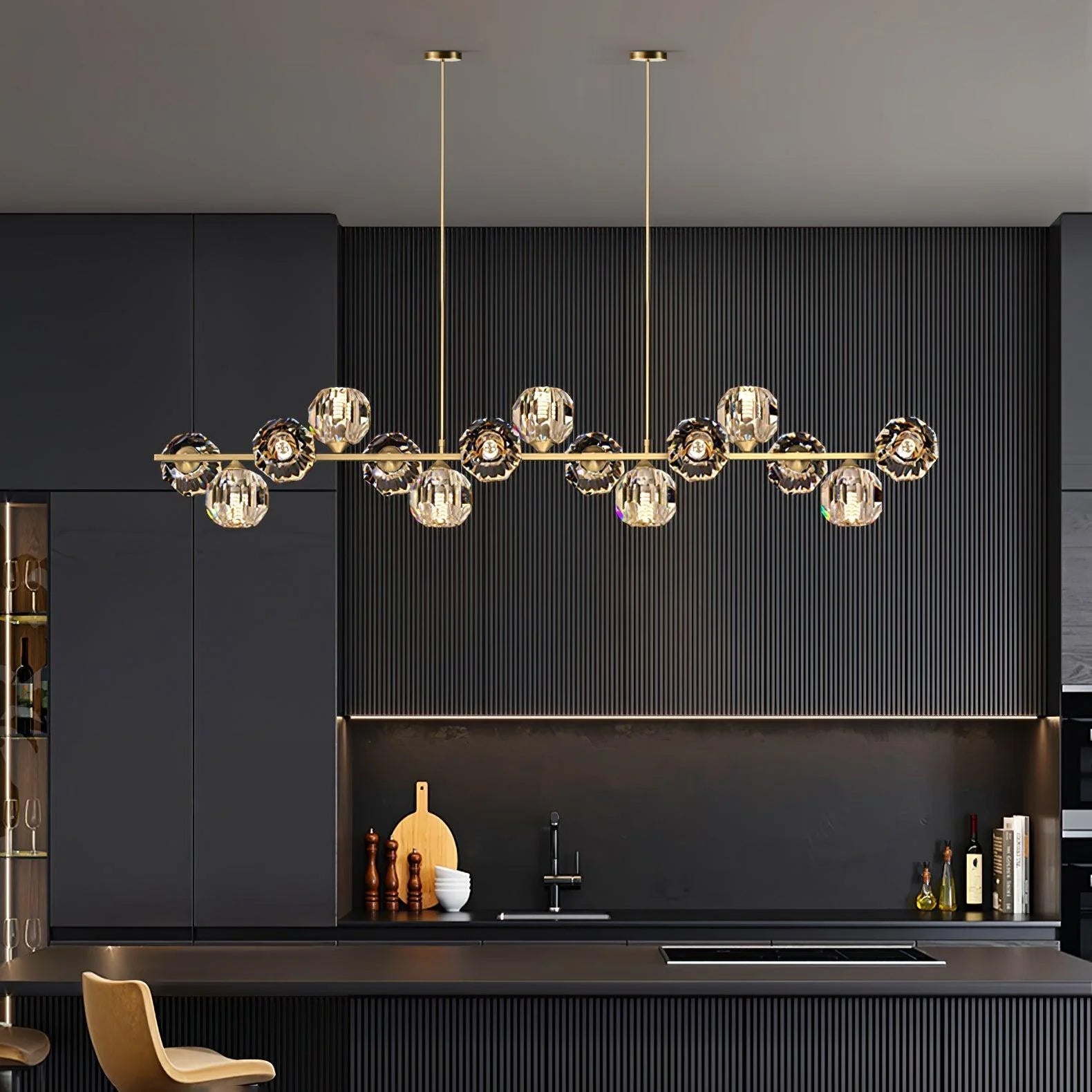 Celisella Crystal Glass Ball Chandelier