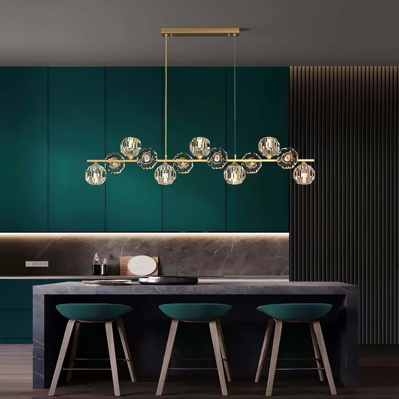Celisella Crystal Glass Ball Chandelier