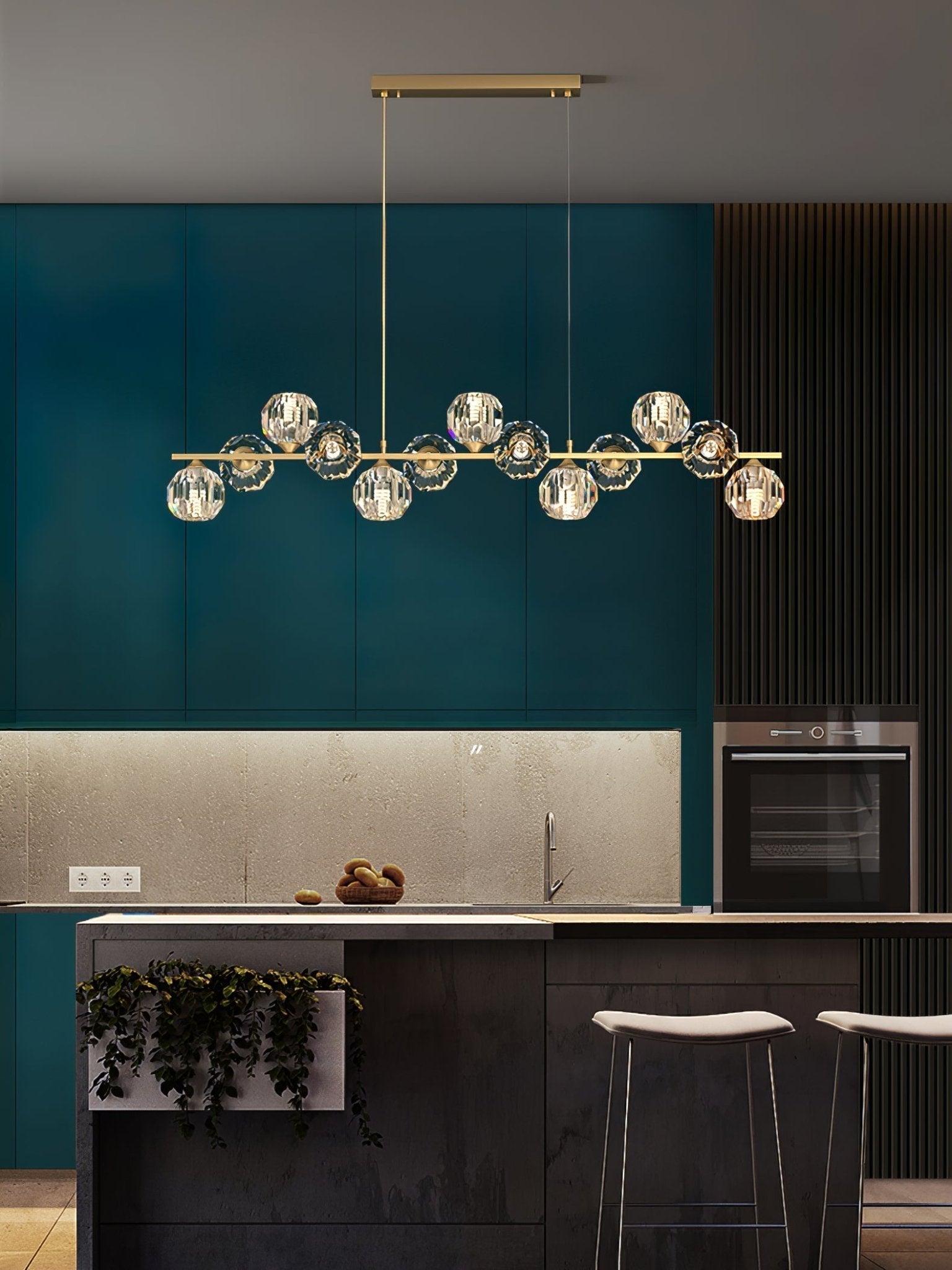 Celisella Crystal Glass Ball Chandelier