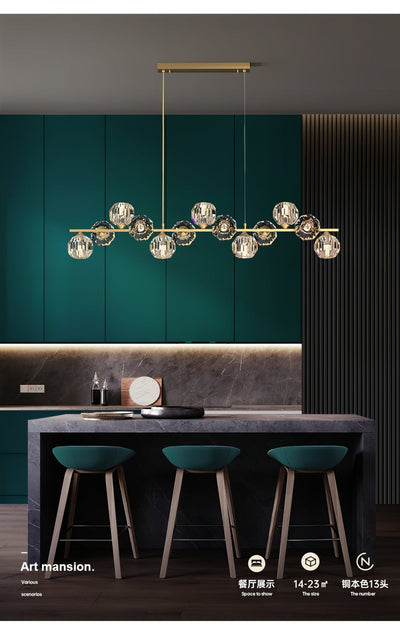 Celisella Crystal Glass Ball Chandelier