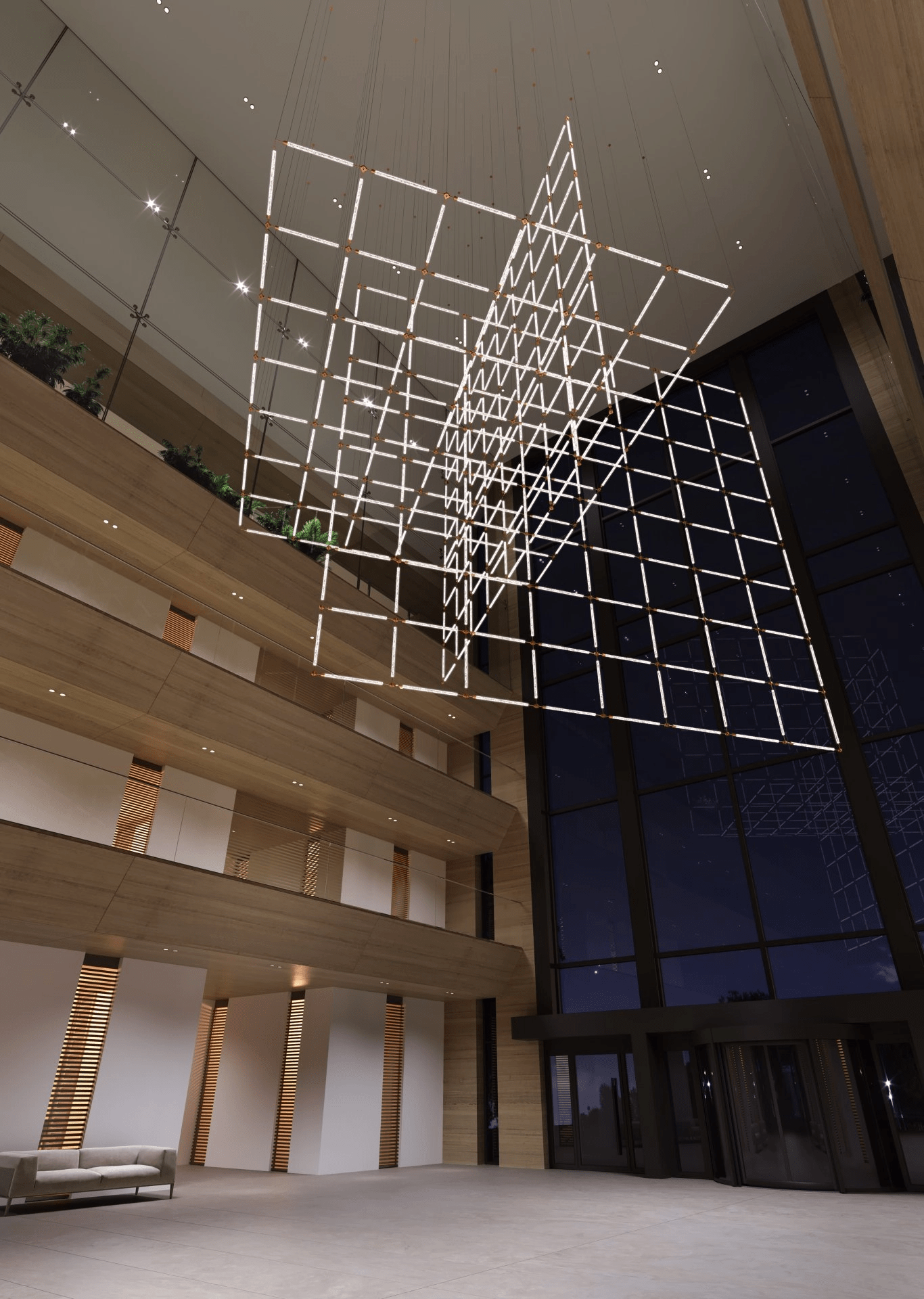 CrystalGrid Architectural Matrix Customize Chandelier