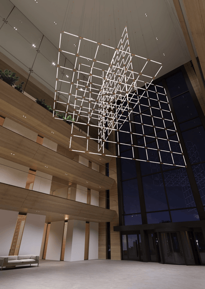 CrystalGrid Architectural Matrix Customize Chandelier