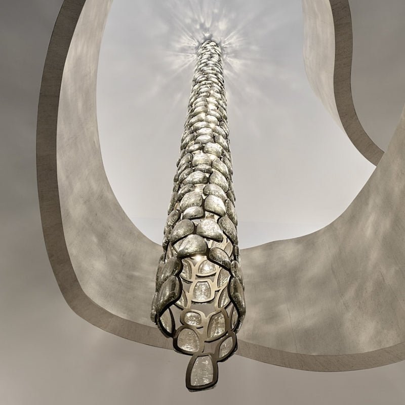Crystal Mosaic Column Chandelier