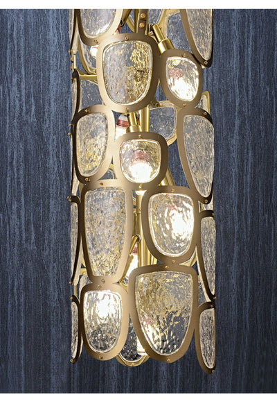 Crystal Mosaic Column Chandelier