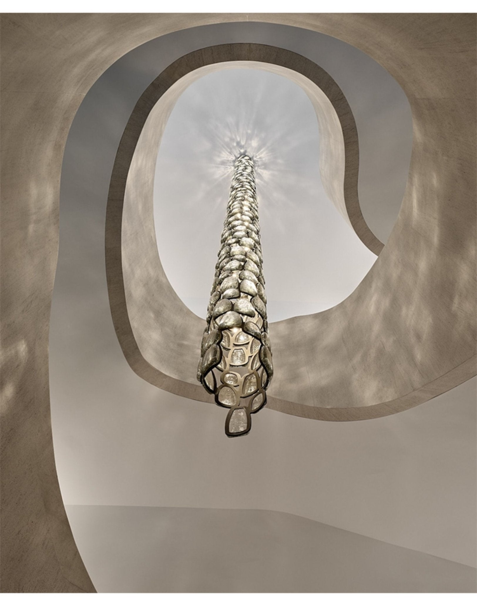 Crystal Mosaic Column Chandelier