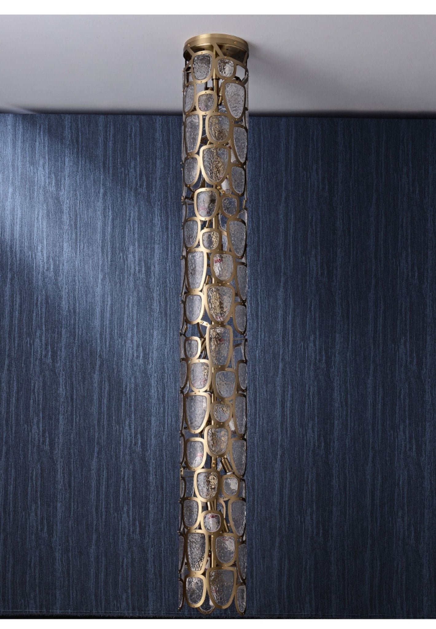 Crystal Mosaic Column Chandelier