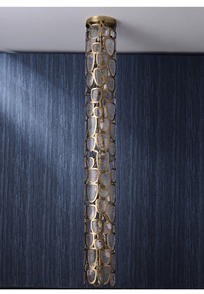 Crystal Mosaic Column Chandelier