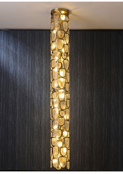 Crystal Mosaic Column Chandelier