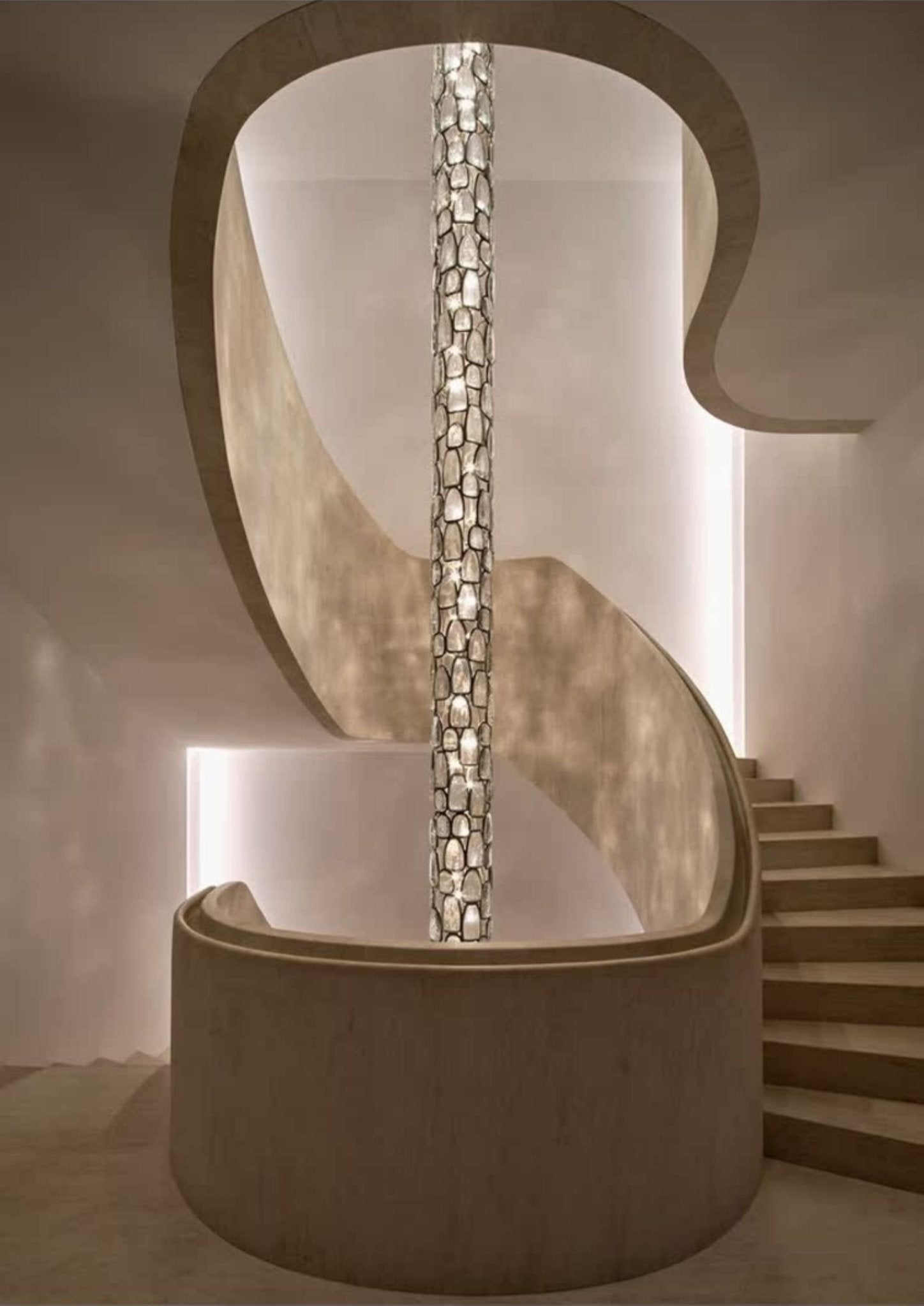 Crystal Mosaic Column Chandelier