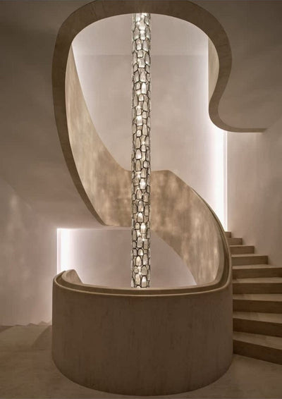 Crystal Mosaic Column Chandelier