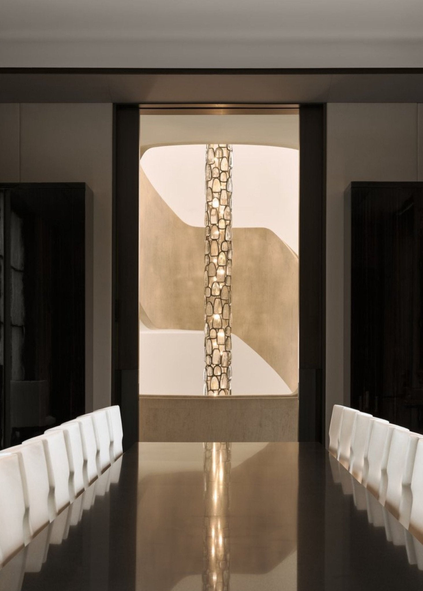 Crystal Mosaic Column Chandelier