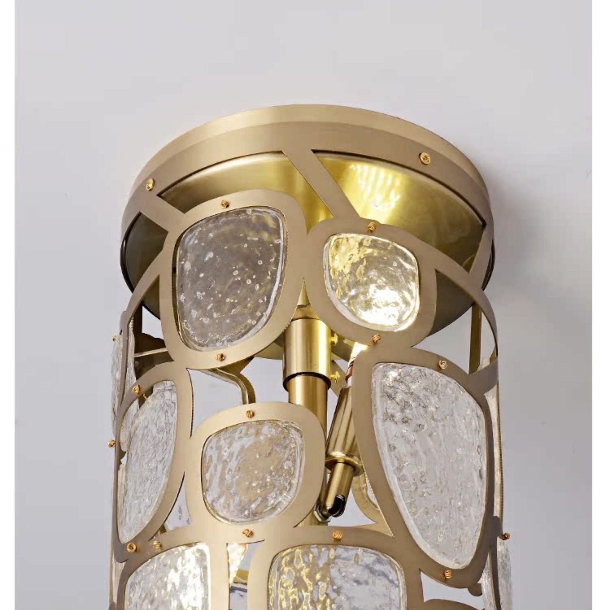 Crystal Mosaic Column Chandelier