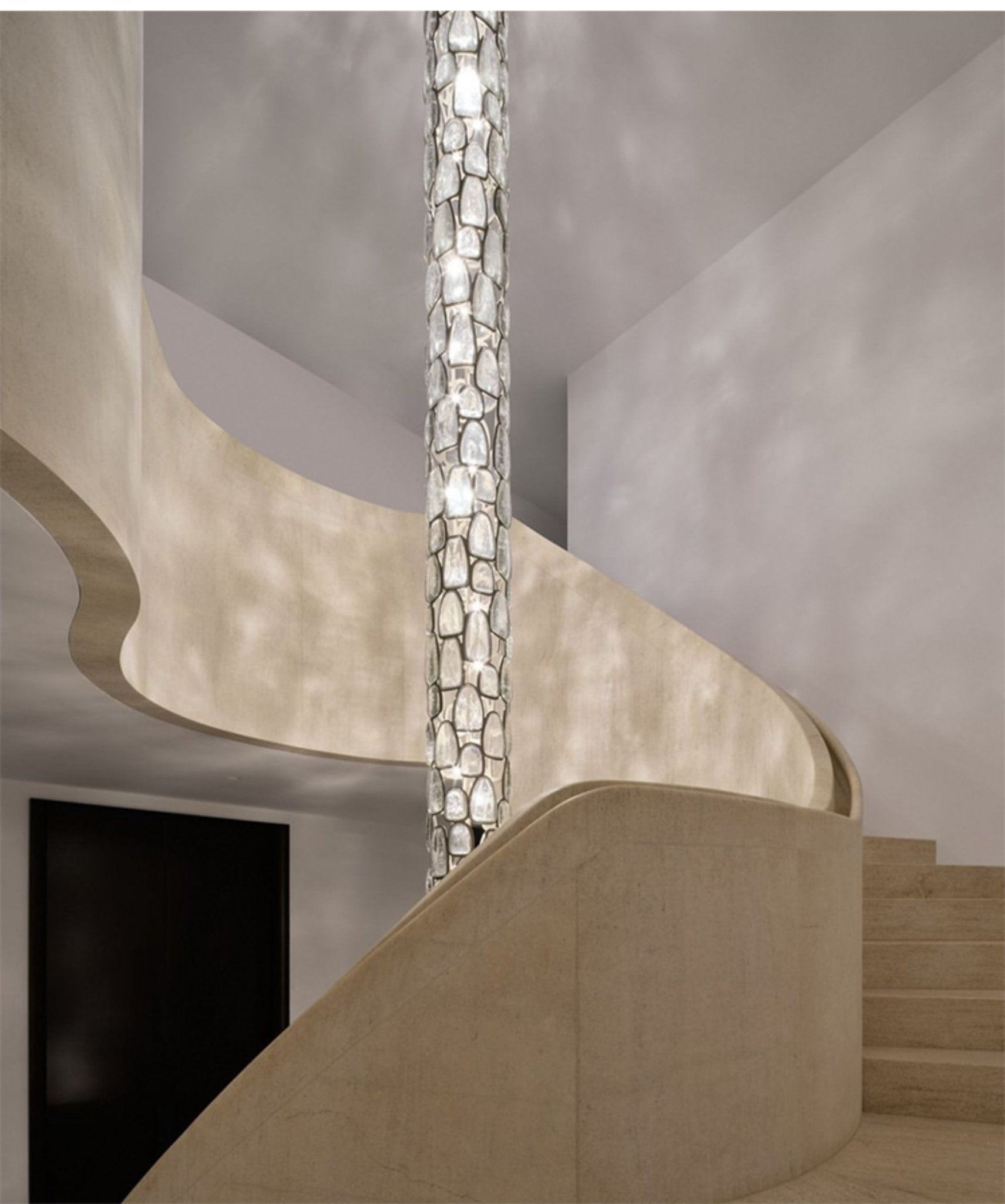 Crystal Mosaic Column Chandelier